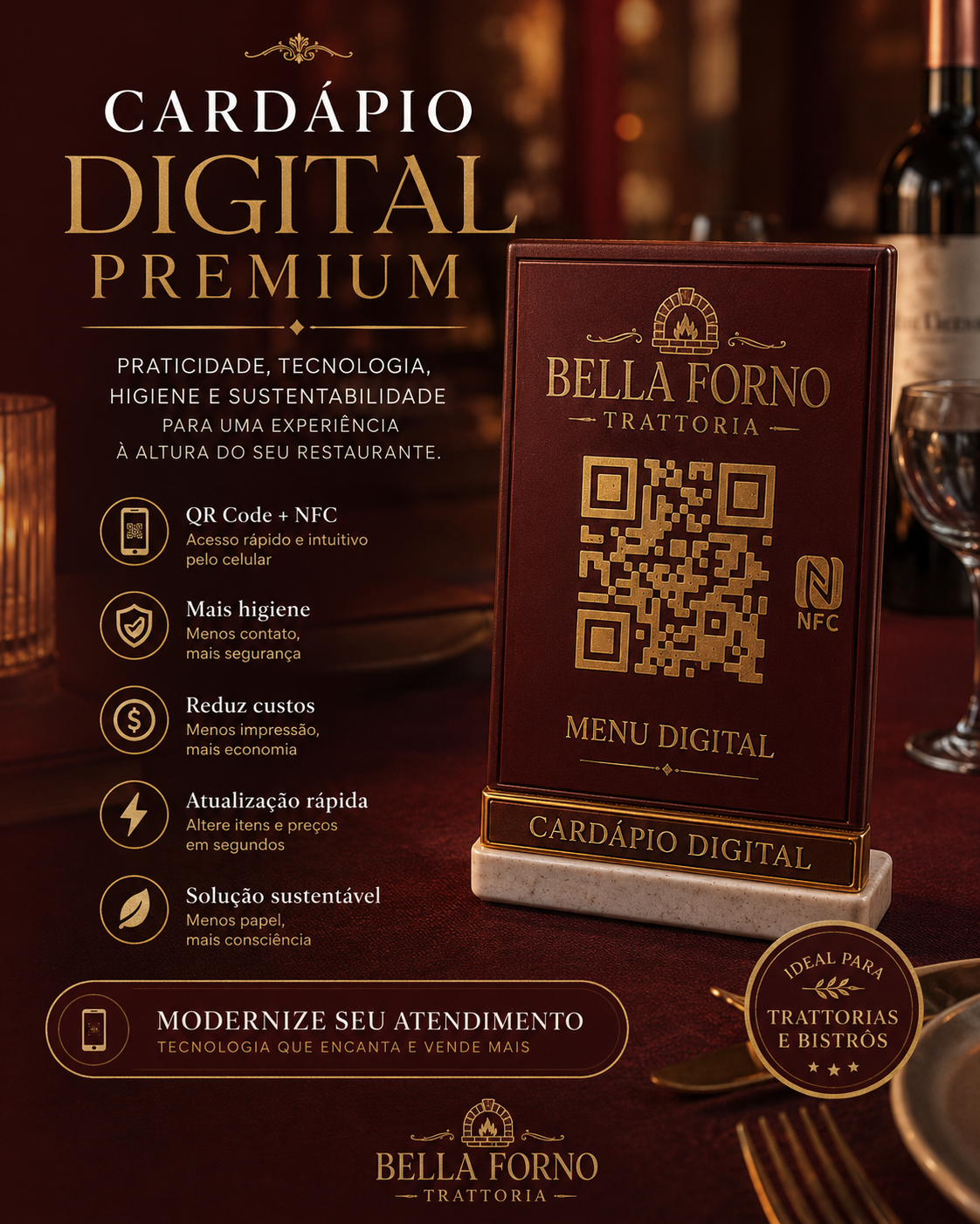 Totem Cardápio Digital — Bella Forno Trattoria